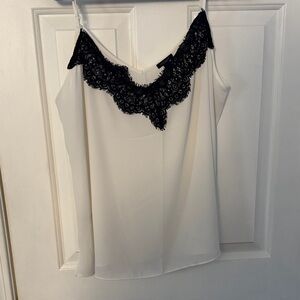 Ann Taylor Black Lace White Camisole